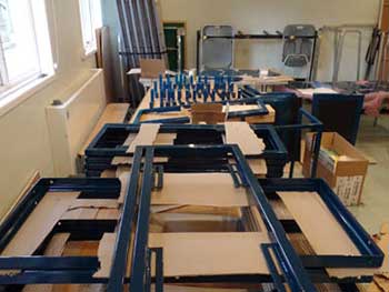 A large delivery of interpretation, unpacked ready for assembly A large delivery of interpretation, unpacked ready for assembly