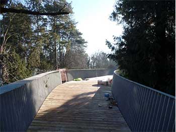 The view looking along the walkway