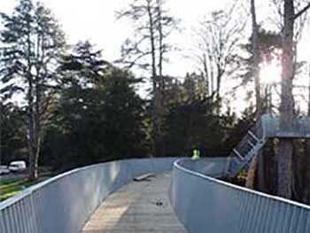 A real sense of the curves is only fully apparent when stood on the walkway itself