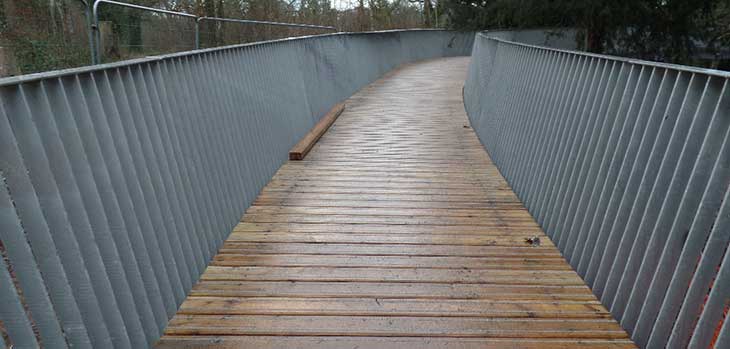 Decking in place on the walkway