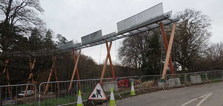 The walkway as it approaches the Welcome Building