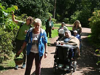 Out in the arboretum with staff and participants from Yercombe Lodge Out in the arboretum with staff and participants from Yercombe Lodge