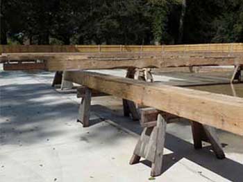 Laid out timbers