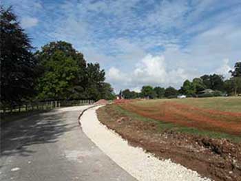 Part of our current entrance road is being widened to a two way road for staff and deliveries to use once the new car park is complete.