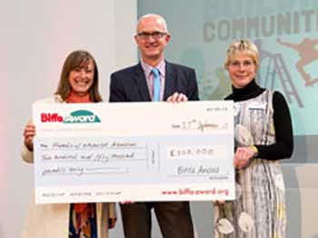 Louise Bird, Simon Toomer and Miranda Winram at the Biffa Awards ceremony