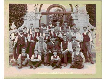 Mr Chapman the head gardener in the bowler hat - Mr Mitchell to his left