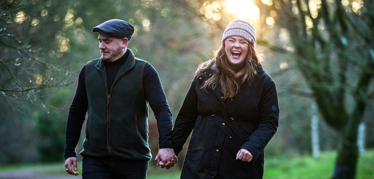 Couple enjoying a winter walk