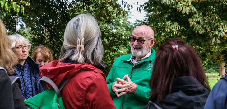 Visitors enjoying a guided walk