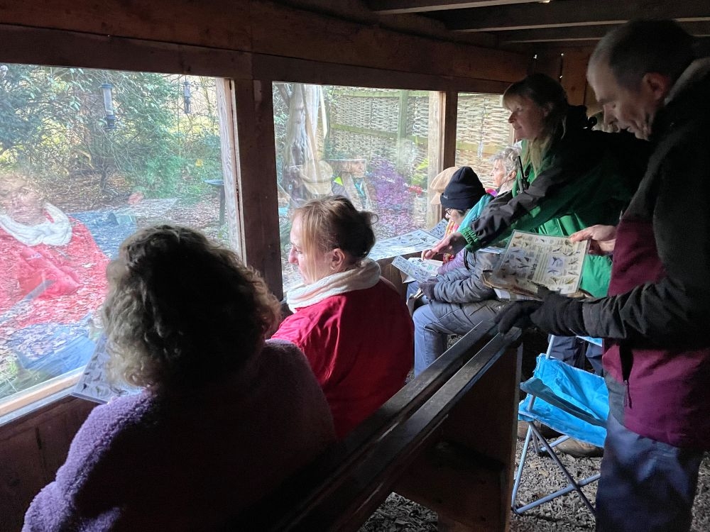 People in the bird hide