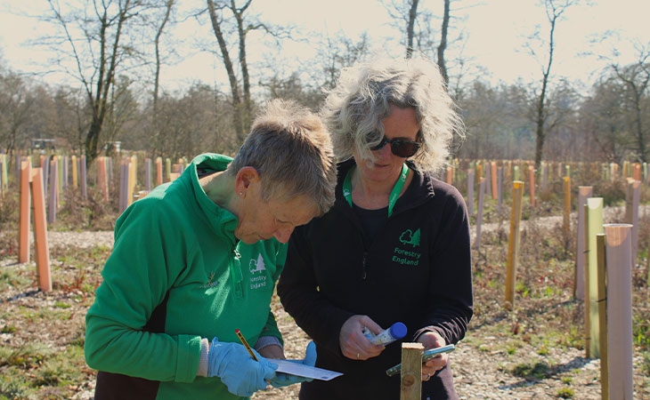 Recording site data, photo by Amy Flower